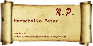 Marschalko Péter névjegykártya