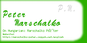 peter marschalko business card